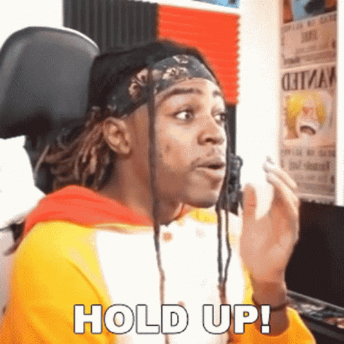 Hair Braided Man Hold Up Wait A Minute GIF