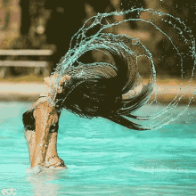 Hair Flip Water Splash GIF