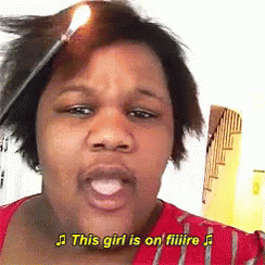 This Girl Hair On Fire GIF