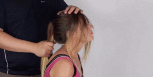 Hair Pulling Stretch Pull GIF