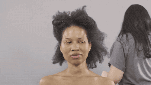Hair Styling Long Black Curly Hair GIF