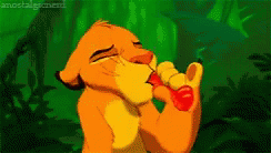 Hakuna Matata Simba Swallowing GIF