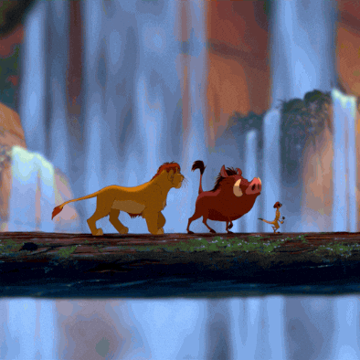 Hakuna Matata Simba Pumbaa Timon Walking In Line GIF