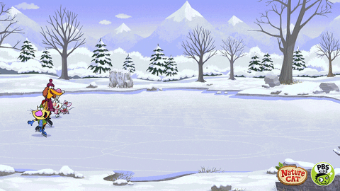 Hal The Dog Spinning With Friends On Ice GIF