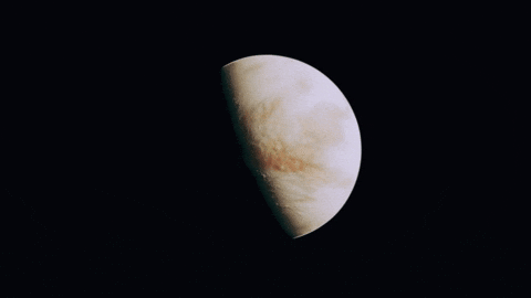 Half View Of Planet Venus GIF