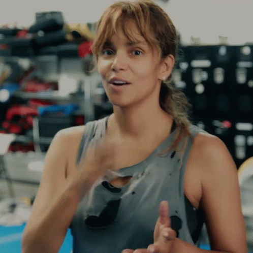 Halle Berry Covering Her Mouth GIF