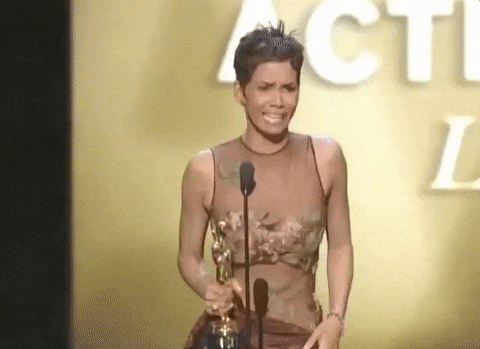 Halle Berry Receiving An Award GIF