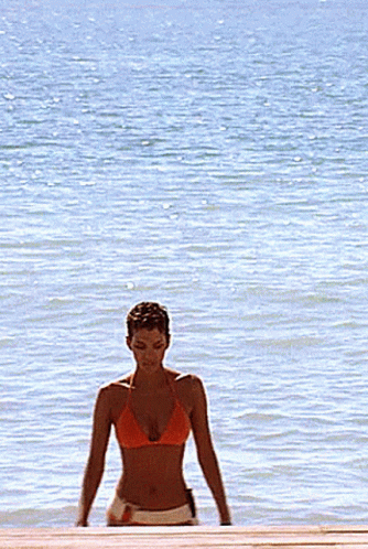 Halle Berry Wlaking In A Bikini GIF