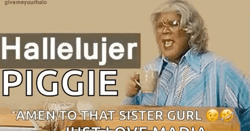 Hallelujer Sister Piggie GIF
