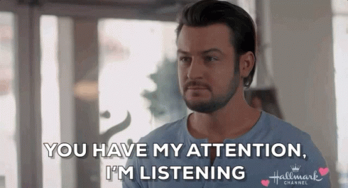 Hallmark Channel Ad Man Saying You Have My Attention I'm Listening