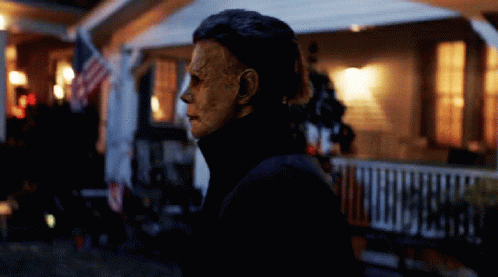 Halloween Kills Michael Looking Around GIF