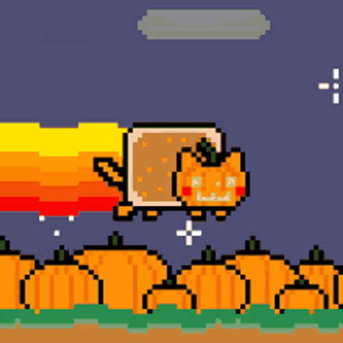 Halloween Pumpkin Nyan Cat GIF