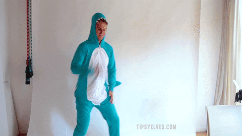 Halloween Shark Costume Karate Chop GIF