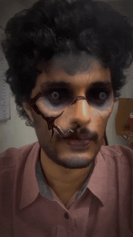 Halloween Zombie Guy Scary Face GIF