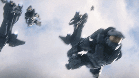 Halo 4 Master Chief Jumped Down GIF