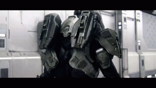 Halo 4 Master Chief Walking Hallway GIF