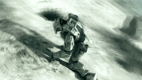 Halo 4 Video Game Crouching Army GIF
