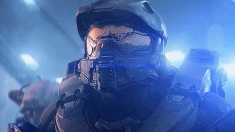 Halo 4 Video Game Staring Chief GIF
