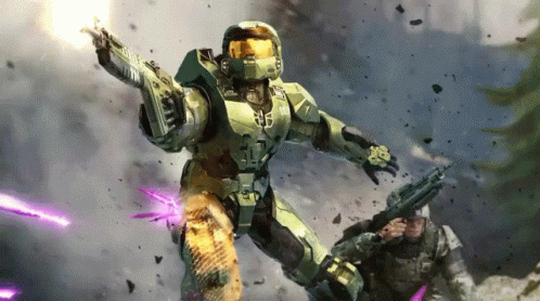 Halo Infinite Taking Fire GIF
