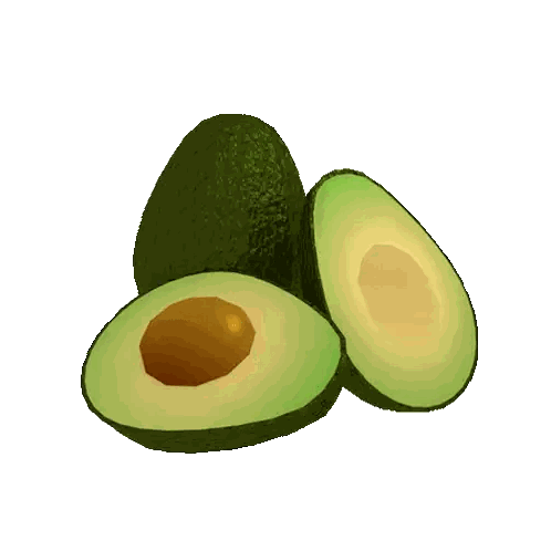 Halved Avocado with Yellow Center