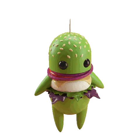 Hamburger-Shaped Frog with Toothpick