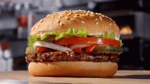 Hamburger with Lettuce Tomato Onions Cheese on Bun