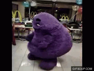 Hamburglar Grimace Mascot Dancing GIF