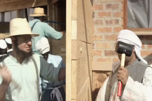 Civil War Carpenters Smashing Hammers GIF