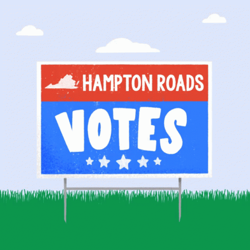 Hampton Roads Votes Sign in Grassy Field