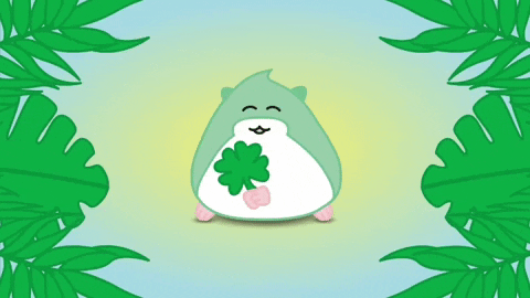 Hamster Dance Holding Green Leaf GIF