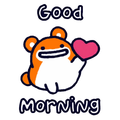 Hamster Holding Heart Good Morning