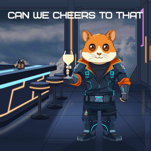 Hamster Holding Wine Cheers To That GIF