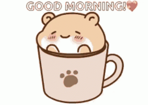 Hamster in Cup of Coffee Good Morning