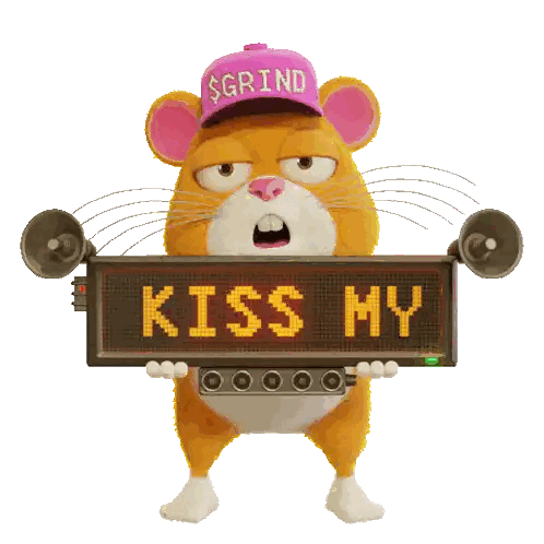 Hamster in Pink Hat Holding Rry Butt Sign