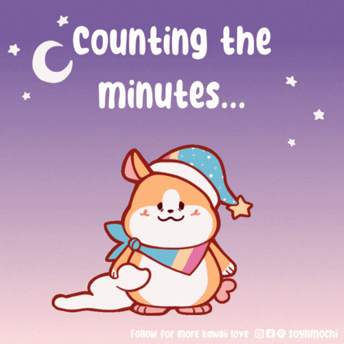 Hamster In Sleep Cap Counting The Minutes GIF