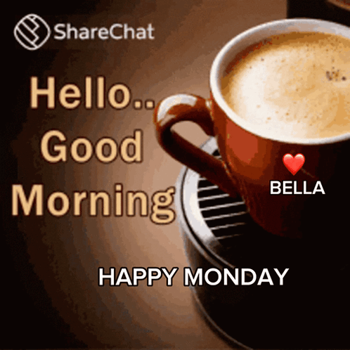Hamster Sitting Next to Coffee Cup Happy Monday