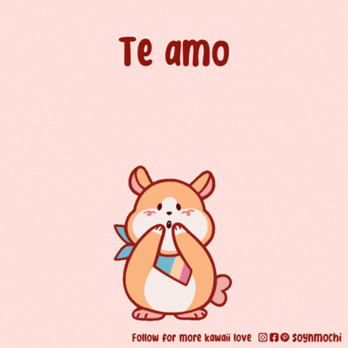 Hamster Surrounded by Pink Hearts Te Amo