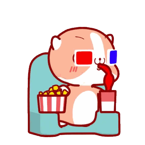 Hamster Wearing 3D Glasses Eating Popcorn