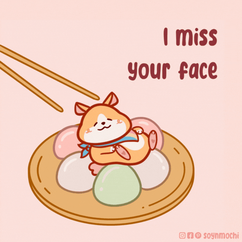 Hamster With Chopsticks Saying I Miss Your Face