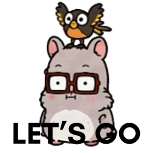 Hamster With Glasses And Owl Says Let's Go GIF