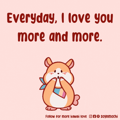Hamster with Love You More Text