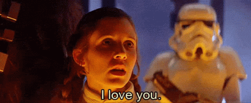Han Solo Princess Leia I Love You GIF