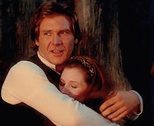 Lovely Han Solo Princess Leia Hug GIF