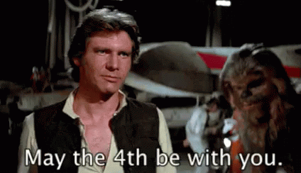 Han Solo and Chewbacca Saying May the 4th