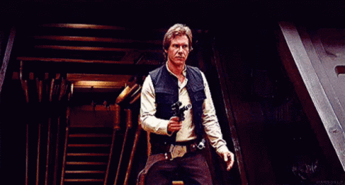 Han Solo Holding Gun Making Funny Face
