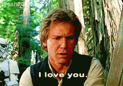 Han Solo Says I Love You In Front Of A Stormtrooper GIF