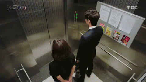 Han Yeseul And Kim Jiseok Inside Elevator Kdrama GIF