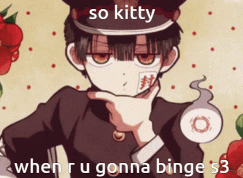 Hanako -kun Asking Kitty GIF