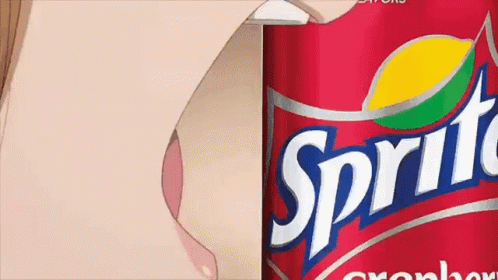 Hanamaru Kunikida Eating Sprite Cranberry Can Anime GIF