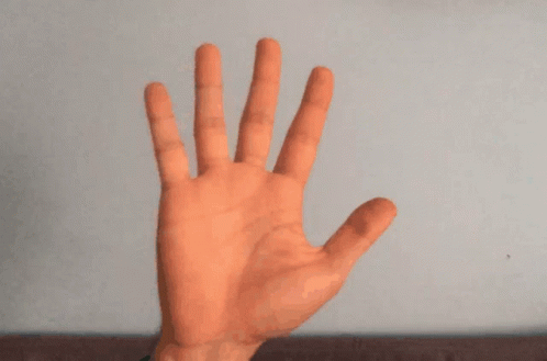 Man's Hand Waving Slowly GIF